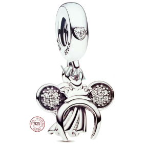 Charme Sterling Silber 925 Disney 2in1 Minnie Mouse Stirnband und Ring, Film-Armband-Anhänger