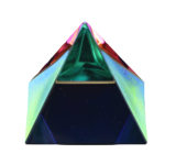 Kristallglas Pyramide 40mm mit farbiger Beschichtung - Briefbeschwerer, Geschenkbox