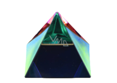 Kristallglas Pyramide 40mm mit farbiger Beschichtung - Briefbeschwerer, Geschenkbox