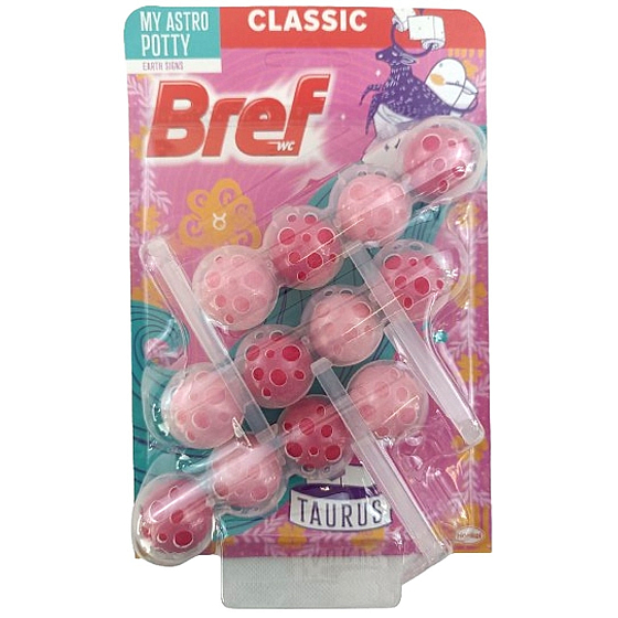Bref Classic Earth Signs 4 Taurus – WC blok, 3 x 50 g. WC blok pro hygienickou čistotu a dlouhotrvající svěžest toalety, inspirovaný znamením Býka.