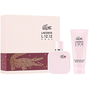 Lacoste L.12.12 Rose Parfümwasser 50 ml + Körpermilch 100 ml, Geschenkset für Frauen