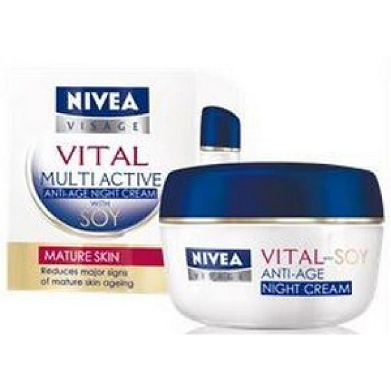 Nivea Visage Vital Multi Aktiv Soja Falten Nachtcreme 50 ml
