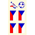 Arch Tattoo Decals für Gesicht und Körper Czech Flag 1 Motiv
