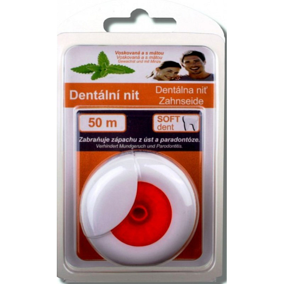 Soft Dent Glatte gewachste Zahnseide 50 m