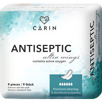 Carin Antiseptic Ultra Wings dünne Damenbinden, 9 Stk