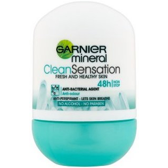 Garnier Mineral Clean Sensation 48h 50 ml Antitranspirant Roll-On Deodorant für Frauen