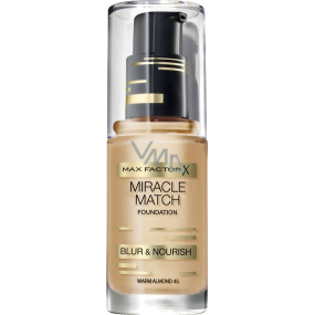 Max Factor Miracle Match Foundation Make-up 45 Warme Mandel 30 ml