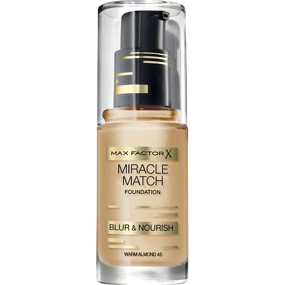 Max Factor Miracle Match Foundation Make-up 45 Warme Mandel 30 ml