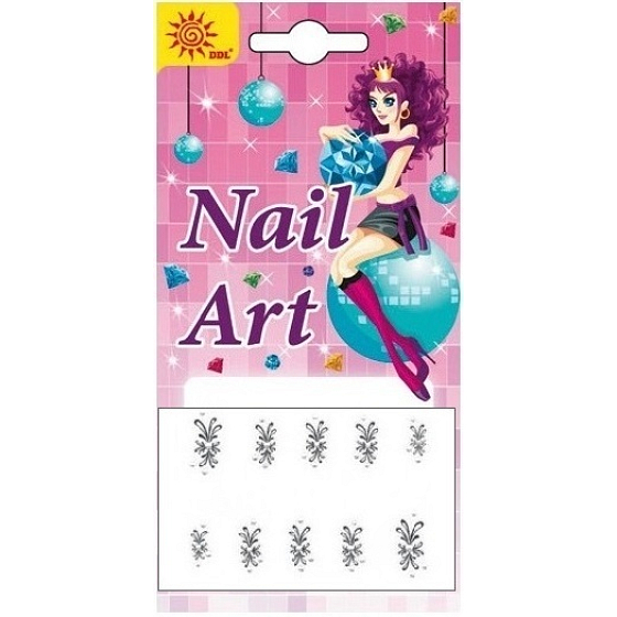 Selbstklebende Nageldekorationen schwarz 02 16 x 8 cm 1280