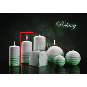 Lima Aromatische Spiral Relais Kerze weiß - grüner Zylinder 60 x 120 mm 1 Stück