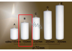 Lima Gastro glatte Kerze weißer Zylinder 70 x 150 mm 1 Stück