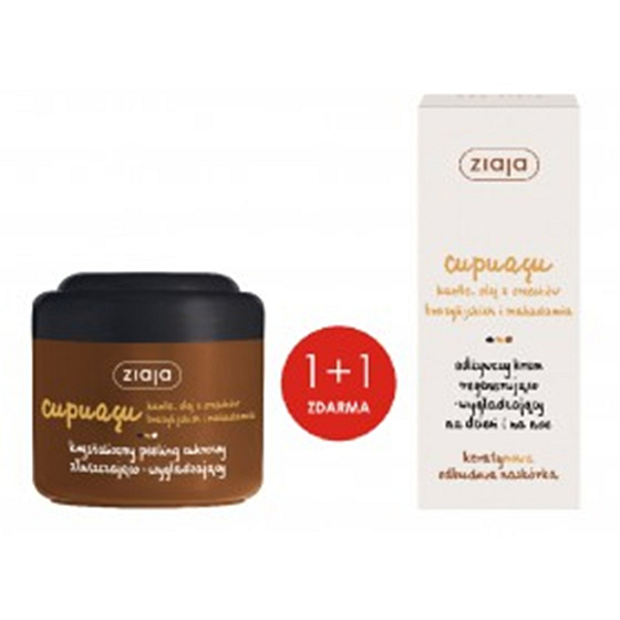 Ziaja Cupuacu kristalliner Zucker Peeling 200 ml + Hautcreme für Tag und Nacht 50 ml, Duopack
