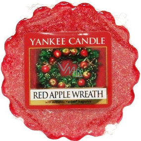 Yankee Candle Red Apple Wreath - Duftwachs mit rotem Apfelkranz in Aromalampe 22 g