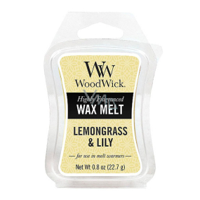 WoodWick Lemongrass & Lily - Wachs mit Zitronengras- und Lilienduft für Aromalampe 22,7 g
