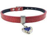 Tatrapet Lurex roter Kragen verziert mit Herz 1,5 x 37 cm