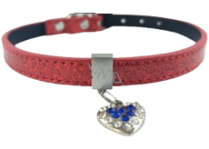 Tatrapet Lurex roter Kragen verziert mit Herz 1,5 x 37 cm