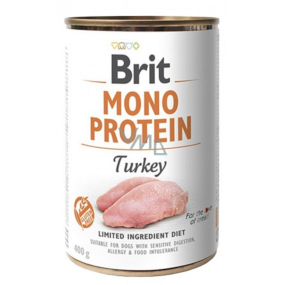 Brit Mono Protein Turkey 100% reines Puteneiweiß Alleinfuttermittel 400 g