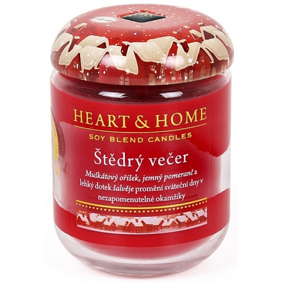Heart & Home Heiligabend Sojabohnen große Kerze brennt bis zu 70 Stunden 340 g