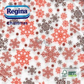 Regina Papierservietten 1 Lage 33 x 33 cm 20 Stück Weihnachtsweiß, Flocken
