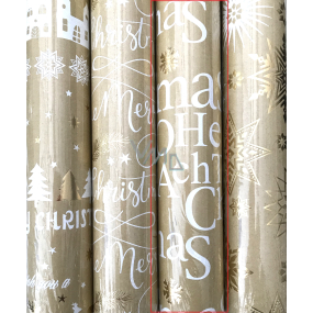 Zöwie Geschenkpapier 70 x 150 cm Weihnachten Luxus Urban mit Prägung Gold - Frohe Weihnachten, goldene Schneeflocken