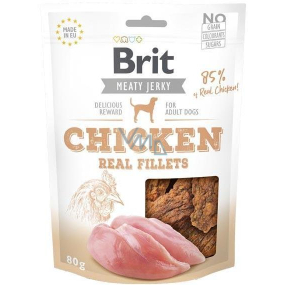 Brit Jerky Trockenfleischleckereien mit Hühnchen für erwachsene Hunde 80 g
