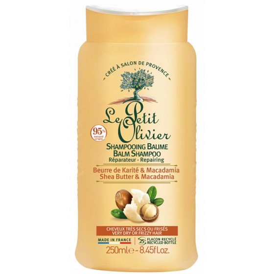 Le Petit Olivier Erneuerndes Shampoo mit Sheabutter und Macadamiaöl für trockenes Haar 250 ml