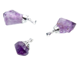 Amethyst in Metall-Anhänger Naturstein ca. 2,5 - 3 cm, Stein der Könige und Bischöfe 1 Stück