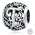 Sterling Silber 925 Magic Alphabet Buchstabe T mit Blumen, Perle für Armband
