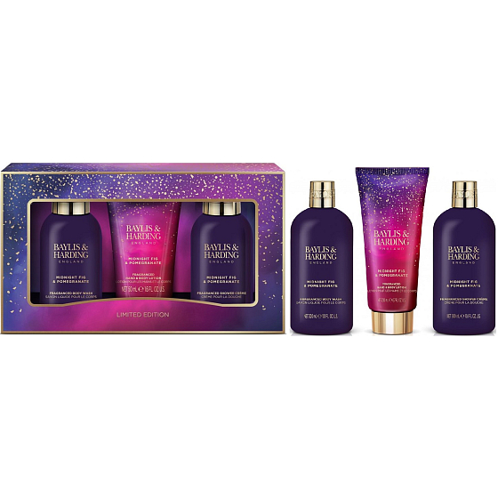 Baylis & Harding Fig and Pomegranate Waschgel 100 ml + Duschcreme 100 ml + Körper- und Handlotion 50 ml, Kosmetikset für Frauen