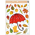 Fensterfolie Herbst rot Regenschirm mit Tropfen 35 x 50 cm
