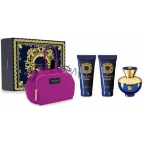 Versace Dylan Blue pour Femme Eau de Parfum 100 ml + Körperlotion 100 ml + Duschgel 100 ml + Handtasche, Geschenkset für Frauen