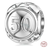 Charme Sterling Silber 925 50. Jahrestag Perle auf Jahrestag Armband