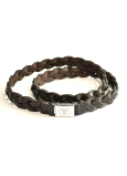 Tom Tailor geflochtenes Lederarmband zum Wickeln mit magnetischem Stahlverschluss 60 cm