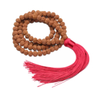 108 Mala Rudraksha přírodní náhrdelník  korálek  8mm, střapec 8cm