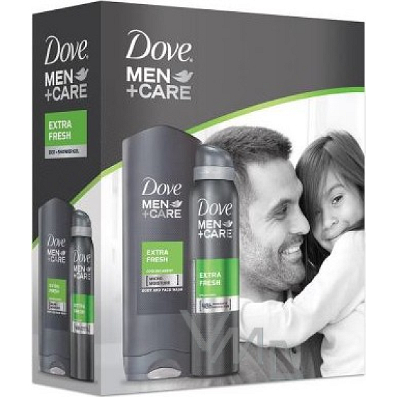 Dove Men + Care Extra Frisches Deodorant-Spray 150 ml + Duschgel 250 ml, Kosmetikset