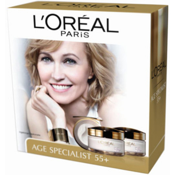 Loreal Paris Age Specialist 55+ Tagescreme 50 ml + Nachtcreme 50 ml, Kosmetikset für Frauen