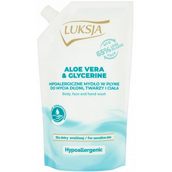 Luksja Hypoallergene Aloe Vera & Glycerin hypoallergene Flüssigseife füllen 400 ml nach