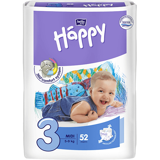 Bella Happy 3 Midi 5-9 kg Windelhöschen 52 Stück