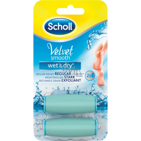Scholl Velvet Smooth Wet & Dry Ersatzkopf für wiederaufladbare kabellose elektrische Fußfeile 2 Stück