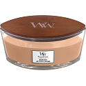 WoodWick Golden Milk - Goldene Milchduftkerze mit breitem Holzdocht und Bootsdeckel 453 g