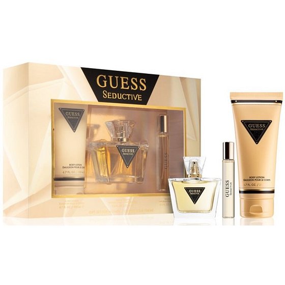 Guess Seductive Eau de Toilette für Frauen 75 ml + Körperlotion 200 ml + Eau de Toilette für Frauen 15 ml, Geschenkset für Frauen
