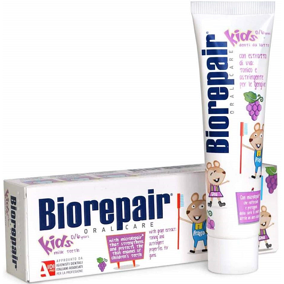Biorepair Kids Zahnpasta mit Traubengeschmack für Kinder von 0-6 Jahren 50 ml