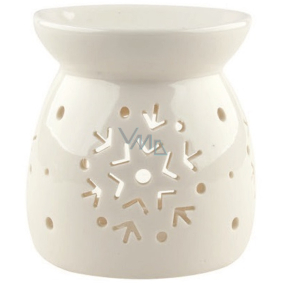 Porzellan Aromalampe weiß mit Flocken 9,9 cm