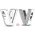 Sterling Silber 925 Alphabet Buchstabe V, Perle für Armband
