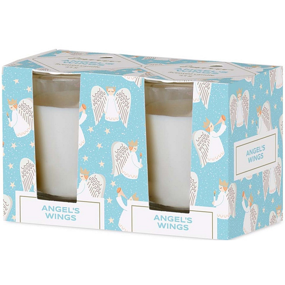 Emocio Angel's Wings - Cookie and Cream Duftkerze Glas 52 x 65 mm 2 Stück im Karton