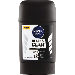 Nivea Men Antitranspirant Black & White Invisible Original, 50 ml