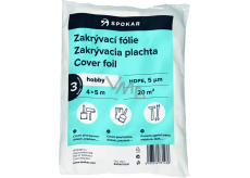 Spokar Abdeckfolie zum Malen, 5 µ, 20 m², 4 × 5 m, 3 Stück