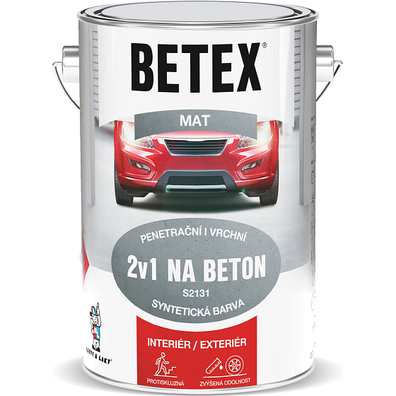 Betex S2131 2v1 Grund- und Deckfarbe für Beton 0840 rotbraun, 5 kg