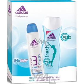 Adidas Action 3 Frisches Deodorant-Antitranspirant-Spray 150 ml + Frisches Duschgel 250 ml, Geschenkset
