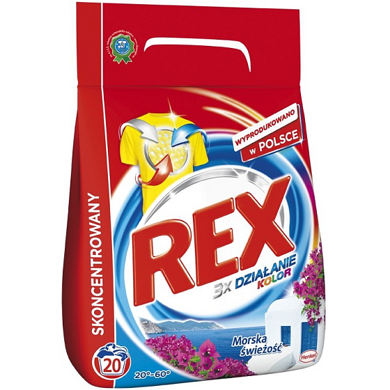 Rex 3x Action Mediterrane Frische Pro-Color Waschpulver für farbige Wäsche 20 Dosen à 1,5 kg